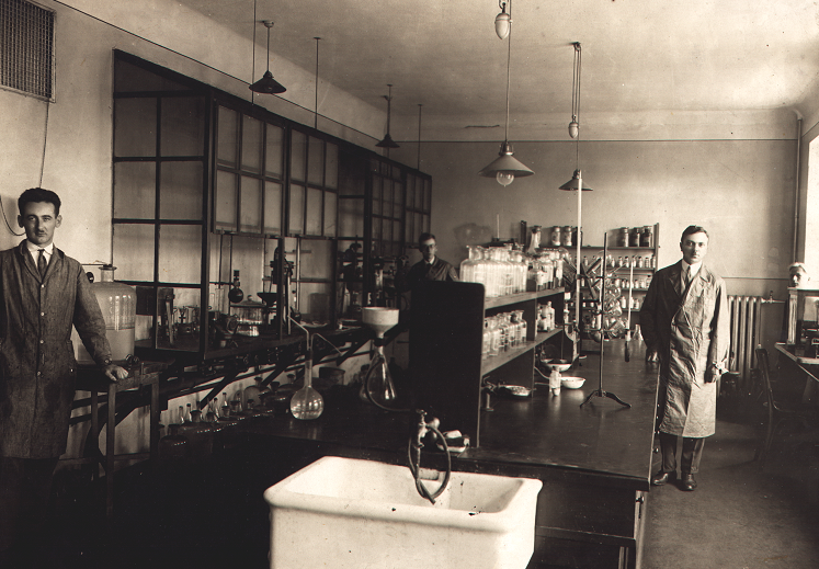 Od początku lat 50. zakłady „Boruta” zaczęły specjalizować się w produkcji barwników, a w ostatecznej ofercie asortymentowej zakładów po roku 1956 znalazły się: barwniki azowe, barwniki kwasowe, nigrozyny, barwniki siarkowe, kadziowe, barwniki spożywcze oraz do drewna. Na zdjęciu: laboratorium syntez półproduktów organicznych
