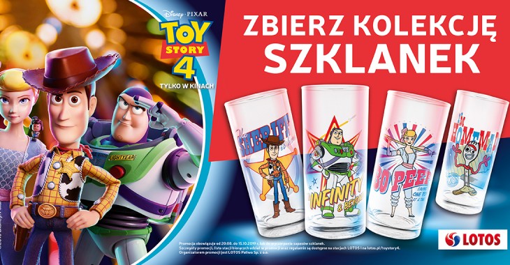 Kolekcja szklanek z bohaterami filmu Toy Story 4 już na stacjach LOTOS