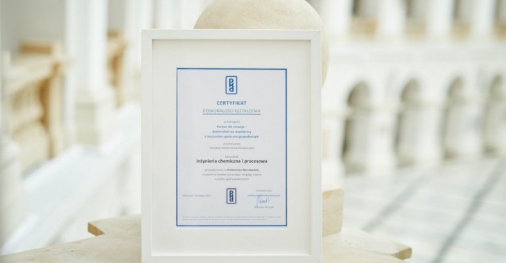 Inżynieria chemiczna i procesowa wyróżniona przez Polską Komisję Akredytacyjną Inżynieria chemiczna i procesowa wyróżniona przez Polską Komisję Akredytacyjną